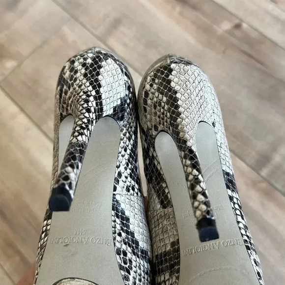 4/$25 Enzo Angiolini Snake Peep-toe Heels Style ‘Eatanen’ Womens US 5.5 - Picture 4 of 7